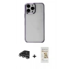MARSİLYAN™- iPhone 14 Pro Max Kılıf Doruk Doku Prime - Siyah Mat Seramik Nano Ekran Koruyucu + Raze Metal Kamera Lens - GS