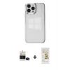 MARSİLYAN™- iPhone 14 Pro Max Kılıf Doruk Doku Prime - Siyah Mat Seramik Nano Ekran Koruyucu + Bilvis Titan Kamera Lens - SH