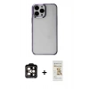 MARSİLYAN™- iPhone 14 Pro Max Kılıf Doruk Doku Prime - Siyah Mat Seramik Nano Ekran Koruyucu + PVD Metal Kamera Lens - TU