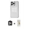 MARSİLYAN™- iPhone 14 Pro Max Kılıf Doruk Doku Prime - Siyah Mat Seramik Nano Ekran Koruyucu + PVD Metal Kamera Lens - TU