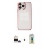 MARSİLYAN™- iPhone 14 Pro Max Kılıf Doruk Doku Prime - Siyah Polymer Nano Ekran Koruyucu + Bilvis Titan Kamera Lens - GD