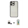 MARSİLYAN™- iPhone 14 Pro Max Kılıf Doruk Doku Prime - Siyah Polymer Nano Ekran Koruyucu + Bilvis Titan Kamera Lens - GD