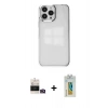 MARSİLYAN™- iPhone 14 Pro Max Kılıf Doruk Doku Prime - Siyah Polymer Nano Ekran Koruyucu + Bilvis Titan Kamera Lens - GD