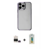 MARSİLYAN™- iPhone 14 Pro Max Kılıf Doruk Doku Prime - Siyah Polymer Nano Ekran Koruyucu + Bilvis Titan Kamera Lens - GD