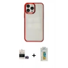 MARSİLYAN™- iPhone 14 Pro Max Kılıf Doruk Doku Prime - Siyah Polymer Nano Ekran Koruyucu + Bilvis Titan Kamera Lens - GD