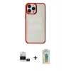 MARSİLYAN™- iPhone 14 Pro Max Kılıf Doruk Doku Prime - Siyah Polymer Nano Ekran Koruyucu + Bilvis Titan Kamera Lens - DNMR