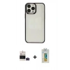 MARSİLYAN™- iPhone 14 Pro Max Kılıf Doruk Doku Prime - Siyah Polymer Nano Ekran Koruyucu + Bilvis Titan Kamera Lens - DNMR