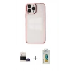 MARSİLYAN™- iPhone 14 Pro Max Kılıf Doruk Doku Prime - Siyah Polymer Nano Ekran Koruyucu + Bilvis Titan Kamera Lens - DNMR