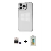 MARSİLYAN™- iPhone 14 Pro Max Kılıf Doruk Doku Prime - Siyah Polymer Nano Ekran Koruyucu + Bilvis Titan Kamera Lens - DNMR