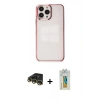 MARSİLYAN™- iPhone 14 Pro Max Kılıf Doruk Doku Prime - Siyah Polymer Nano Ekran Koruyucu + Raze Metal Kamera Lens - GD