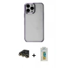 MARSİLYAN™- iPhone 14 Pro Max Kılıf Doruk Doku Prime - Siyah Polymer Nano Ekran Koruyucu + Raze Metal Kamera Lens - GD