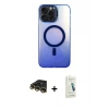 MARSİLYAN™- iPhone 14 Pro Max Kılıf Doruk Klasik Prime - Şeffaf Pasifik Cam Ekran Koruyucu + Raze Metal Kamera Lens - GD