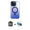 MARSİLYAN™- iPhone 14 Pro Max Kılıf Doruk Klasik Prime - Siyah 3D Antistatik Cam Ekran Koruyucu + PVD Metal Kamera Lens - TU