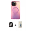 MARSİLYAN™- iPhone 14 Pro Max Kılıf Doruk Klasik Prime - Siyah 6D Mat Seramik Hayalet Nano Ekran Koruyucu + PVD Metal Kamera Lens - TU