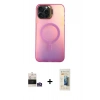 MARSİLYAN™- iPhone 14 Pro Max Kılıf Doruk Klasik Prime - Siyah 6D Mat Seramik Hayalet Nano Ekran Koruyucu + Gümüş Bilvis Titan Kamera Lens
