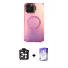 MARSİLYAN™- iPhone 14 Pro Max Kılıf Doruk Klasik Prime - Siyah Bilvis 5in1 3D Magic Cam Ekran Koruyucu + PVD Metal Kamera Lens - TU