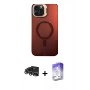 MARSİLYAN™- iPhone 14 Pro Max Kılıf Doruk Klasik Prime - Siyah Bilvis 5in1 3D Magic Cam Ekran Koruyucu + Raze Metal Kamera Lens - GS