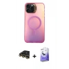 MARSİLYAN™- iPhone 14 Pro Max Kılıf Doruk Klasik Prime - Siyah Bilvis 5in1 5D Magic Hayalet Cam Ekran Koruyucu + Raze Metal Kamera Lens - GD