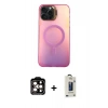 MARSİLYAN™- iPhone 14 Pro Max Kılıf Doruk Klasik Prime - Siyah Bilvis Hayalet Cam Ekran Koruyucu + PVD Metal Kamera Lens - TU