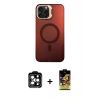 MARSİLYAN™- iPhone 14 Pro Max Kılıf Doruk Klasik Prime - Siyah Buffer Cam Ekran Koruyucu + PVD Metal Kamera Lens - TU