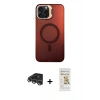 MARSİLYAN™- iPhone 14 Pro Max Kılıf Doruk Klasik Prime - Siyah Mat Seramik Nano Ekran Koruyucu + Raze Metal Kamera Lens - GS