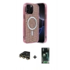 MARSİLYAN™- iPhone 14 Pro Max Kılıf Eksen Çizgi - Şeffaf 360 Full Body Arka Koruyucu + Raze Metal Kamera Lens - GD