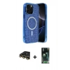 MARSİLYAN™- iPhone 14 Pro Max Kılıf Eksen Çizgi - Şeffaf 360 Full Body Arka Koruyucu + Raze Metal Kamera Lens - GD