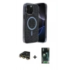 MARSİLYAN™- iPhone 14 Pro Max Kılıf Eksen Çizgi - Şeffaf 360 Full Body Arka Koruyucu + Raze Metal Kamera Lens - GD