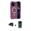 MARSİLYAN™- iPhone 14 Pro Max Kılıf Eksen Çizgi - Şeffaf 360 Full Body Arka Koruyucu + Raze Metal Kamera Lens - GD