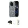 MARSİLYAN™- iPhone 14 Pro Max Kılıf Eksen Çizgi - Şeffaf Pasifik Cam Ekran Koruyucu + Raze Metal Kamera Lens - GD