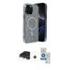MARSİLYAN™- iPhone 14 Pro Max Kılıf Eksen Çizgi - Şeffaf Royal Nano Ekran Koruyucu + Raze Metal Kamera Lens - GS