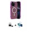 MARSİLYAN™- iPhone 14 Pro Max Kılıf Eksen Çizgi - Siyah 3D Antistatik Cam Ekran Koruyucu + Bilvis Titan Kamera Lens - GD