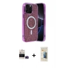 MARSİLYAN™- iPhone 14 Pro Max Kılıf Eksen Çizgi - Siyah 6D Mat Seramik Hayalet Nano Ekran Koruyucu + Bilvis Titan Kamera Lens - DNMR