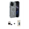 MARSİLYAN™- iPhone 14 Pro Max Kılıf Eksen Çizgi - Siyah 6D Mat Seramik Hayalet Nano Ekran Koruyucu + Bilvis Titan Kamera Lens - DNMR