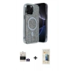 MARSİLYAN™- iPhone 14 Pro Max Kılıf Eksen Çizgi - Siyah 6D Mat Seramik Hayalet Nano Ekran Koruyucu + Bilvis Titan Kamera Lens - GS