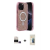 MARSİLYAN™- iPhone 14 Pro Max Kılıf Eksen Çizgi - Siyah 6D Mat Seramik Hayalet Nano Ekran Koruyucu + Bilvis Titan Kamera Lens - GS