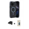 MARSİLYAN™- iPhone 14 Pro Max Kılıf Eksen Çizgi - Siyah 6D Mat Seramik Hayalet Nano Ekran Koruyucu + Raze Metal Kamera Lens - GS