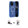 MARSİLYAN™- iPhone 14 Pro Max Kılıf Eksen Çizgi - Siyah Bilvis 3D Mat Cam Ekran Koruyucu + Bilvis Titan Kamera Lens - DNMR
