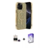 MARSİLYAN™- iPhone 14 Pro Max Kılıf Eksen Çizgi - Siyah Bilvis 5in1 3D Magic Cam Ekran Koruyucu + Bilvis Titan Kamera Lens - GD