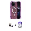 MARSİLYAN™- iPhone 14 Pro Max Kılıf Eksen Çizgi - Siyah Bilvis 5in1 3D Magic Cam Ekran Koruyucu + Bilvis Titan Kamera Lens - DNMR