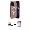 MARSİLYAN™- iPhone 14 Pro Max Kılıf Eksen Çizgi - Siyah Bilvis 5in1 3D Magic Cam Ekran Koruyucu + Gold Bilvis Titan Kamera Lens