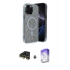 MARSİLYAN™- iPhone 14 Pro Max Kılıf Eksen Çizgi - Siyah Bilvis 5in1 3D Magic Cam Ekran Koruyucu + Raze Metal Kamera Lens - GD