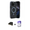 MARSİLYAN™- iPhone 14 Pro Max Kılıf Eksen Çizgi - Siyah Bilvis 5in1 3D Magic Cam Ekran Koruyucu + Raze Metal Kamera Lens - GD