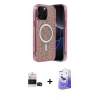 MARSİLYAN™- iPhone 14 Pro Max Kılıf Eksen Çizgi - Siyah Bilvis 5in1 5D Magic Hayalet Cam Ekran Koruyucu + Siyah Bilvis Titan Kamera Lens