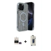 MARSİLYAN™- iPhone 14 Pro Max Kılıf Eksen Çizgi - Siyah Bilvis Hayalet Cam Ekran Koruyucu + Bilvis Titan Kamera Lens - GD