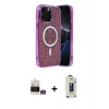 MARSİLYAN™- iPhone 14 Pro Max Kılıf Eksen Çizgi - Siyah Bilvis Hayalet Cam Ekran Koruyucu + Bilvis Titan Kamera Lens - GS