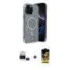 MARSİLYAN™- iPhone 14 Pro Max Kılıf Eksen Çizgi - Siyah Buffer Cam Ekran Koruyucu + Bilvis Titan Kamera Lens - DNMR