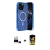 MARSİLYAN™- iPhone 14 Pro Max Kılıf Eksen Çizgi - Siyah Buffer Cam Ekran Koruyucu + Bilvis Titan Kamera Lens - DNMR