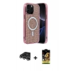 MARSİLYAN™- iPhone 14 Pro Max Kılıf Eksen Çizgi - Siyah Buffer Cam Ekran Koruyucu + Raze Metal Kamera Lens - GS