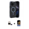 MARSİLYAN™- iPhone 14 Pro Max Kılıf Eksen Çizgi - Siyah Buffer Hayalet Cam Ekran Koruyucu + Bilvis Titan Kamera Lens - GS